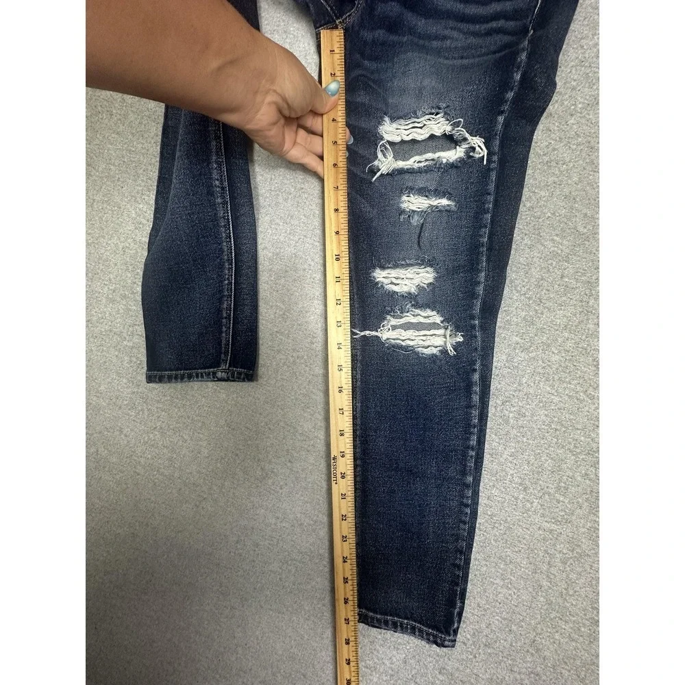 American Eagle Jeans Womens 2 Blue Tomgirl Distressed Ripped Denim High‎ Rise